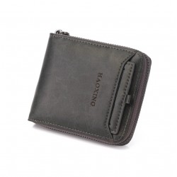 Billetera  con zíper  y con porte tarjeta de cuero sintético para hombre CAR00061