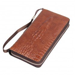 Billetera larga de cuero sintético, imitación de piel de cocodrilo,  para hombre CAR00062