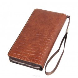 Billetera larga de cuero sintético, imitación de piel de cocodrilo,  para hombre CAR00062