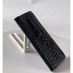 Billetera larga de cuero sintético, imitación de piel de cocodrilo,  para hombre CAR00063