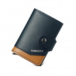 Tarjetera zíper de cuero sintetico  unisex CAR00069