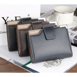 Billetera de cuero sintético con varios espacios para tarjetas para hombre CAR00085