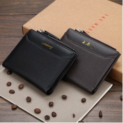 Billetera de cuero sintético con varios espacios para tarjetas para hombre CAR00086