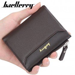 Billetera de cuero sintético con varios espacios para tarjetas para hombre CAR00086