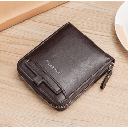 Billetera de cuero sintético con ziper para hombre CAR00104