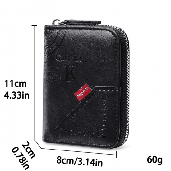 Tarjetero de cuero sintético con ziper unisex CAR00105