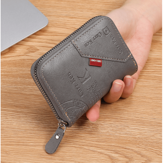 Tarjetero de cuero sintético con ziper unisex CAR00105