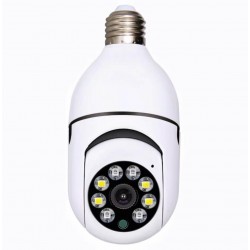 Camara de seguridad  en forma de bombilla, modelo v380pro, con visión nocturna AUT00014