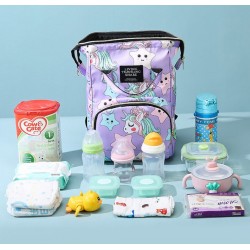 Mochila pañalera impermeable de gran capacidad diseño unicornio MOC00256 Mochila pañalera impermeable de gran capacidad diseño unicornio MOC00256
