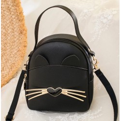 Mini mochila reversible, bolsos cruzado  con diseño de gato  para mujer MOC00274