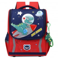 Mochila impermeable mediana  para la primaria, diseño DINOSAURIO ROJO  MOC00303