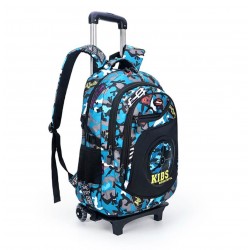 Bulto grande con rondines para niño, mochila escolar, color celeste MOC00309
