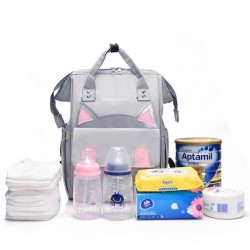 Bolsa de pañales para bebé de gran capacidad para mamá; pañalera estilo con gatitos  MOC00335