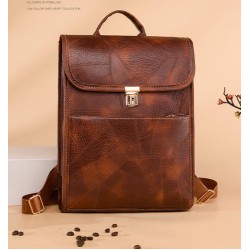 Mochila mediana estilo retro de cuero sintetico para mujer; mochila para laptop MOC00362