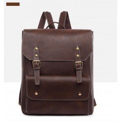 Mochila grande estilo retro de cuero sintetico para mujer; mochila para laptop MOC00363