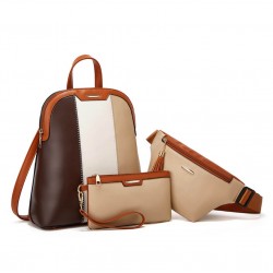 Juego de mochila de 3 piezas de cuero sintetico para mujer MOC00369