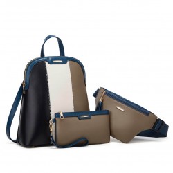 Juego de mochila de 3 piezas de cuero sintetico para mujer MOC00369 Juego de mochila de 3 piezas de cuero sintetico para mujer MOC00369