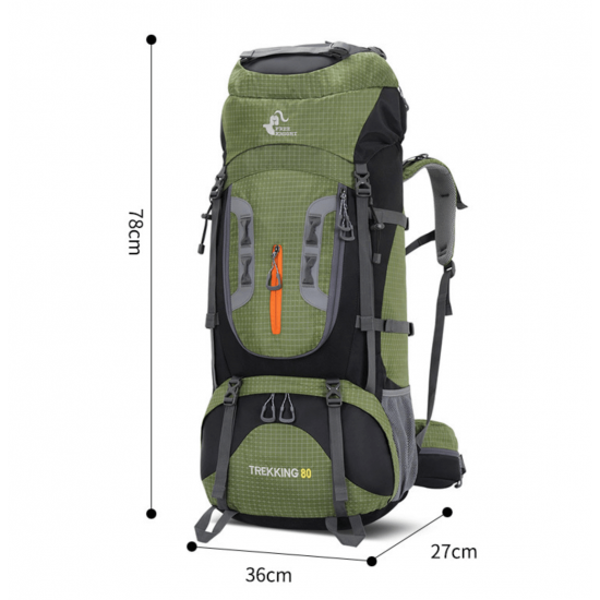 Mochila  grande para senderismo marca Free Knight de 80L MOC00382