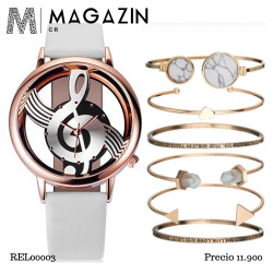 Juego de reloj de pulsera de cuarzo para mujer REL00003