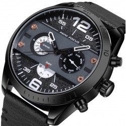 Reloj de cuarzo para hombre, casual para hombre, contra agua, piel auténtica REL00074