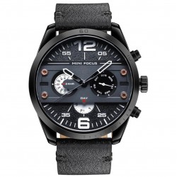 Reloj de cuarzo para hombre, casual para hombre, contra agua, piel auténtica REL00074