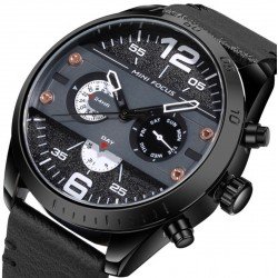 Reloj de cuarzo para hombre, casual para hombre, contra agua, piel auténtica REL00074