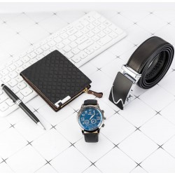 Juego de regalo para hombre reloj, billetera, faja, lapizero REL00095