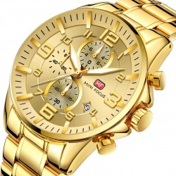 Reloj de lujo para hombre con correa de acero inoxidable, resistente al agua REL00075