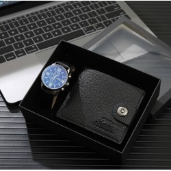 Juego de regalo para hombre reloj y billetera de cuero REL00097