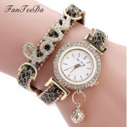 Moda Mujeres Dama pulsera de reloj de cuarzo analógico REL00024