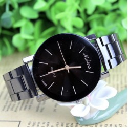 Reloj de pulsera analógico de cuarzo para hombre y mujer, acero inoxidable REL00016