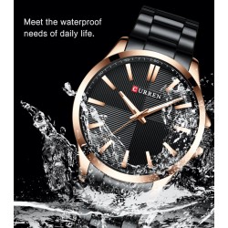 Reloj de pulsera para hombre, estilo simple, resistente al agua, correa de acero REL00062