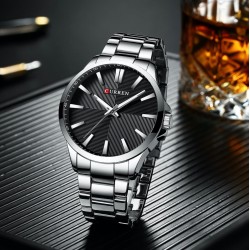 Reloj de pulsera para hombre, estilo simple, resistente al agua, correa de acero REL00062