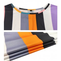 Blusa a rayas para mujer, manga mediana CAM00001
