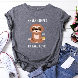 Camiseta para mujer divertida con diseño de café CAM00015B