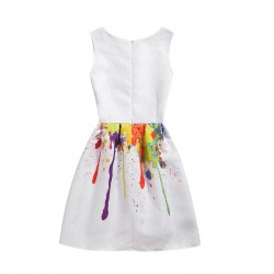 Vestido de verano con estampado floral, sin mangas, para niñas VES00003