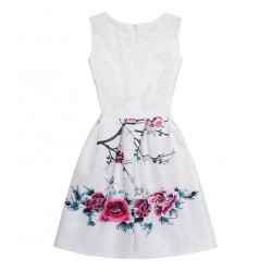 Vestido de verano con estampado floral, sin mangas, para niñas VES00004A