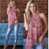 Camisa sin mangas de verano con estampado floral para mujer CAM00007B