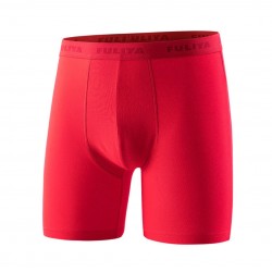 Boxer pierna larga de 100% algodón para hombre, rojo BOX00010D