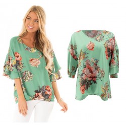 Blusa de cuello redondo para mujer, estilo casual CAM00003B