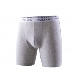 Boxer pierna larga de 100% algodón para hombre, gris claro BOX00010E