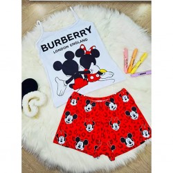 Pijamas con short de piel de durazno, pijamas colombianas PIJ00005E