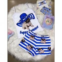 Pijamas con short de piel de durazno, pijamas colombianas PIJ00005B