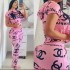 Conjuntos top y pantalon de piel de durazno, pijamas colombianas PIJ00009A
