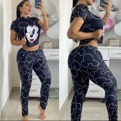 Conjuntos top y pantalon de piel de durazno, pijamas colombianas PIJ00009D