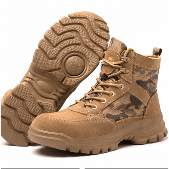 Zapataos de seguridad con punta de acero, antideslizantes, color cafe ZAP00764-1