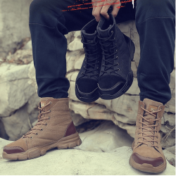 Zapatos para trabajar con punta de acero, antideslizantes, color cafe ZAP00765-1
