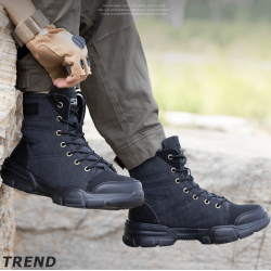 Zapatos para trabajar con punta de acero, antideslizantes, color negro ZAP00765-2