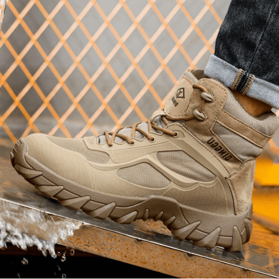 Zapatos para trabajo con punta de acero, color beige ZAP00767-1