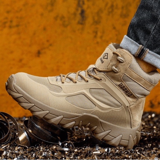 Zapatos para trabajo con punta de acero, color beige ZAP00767-1